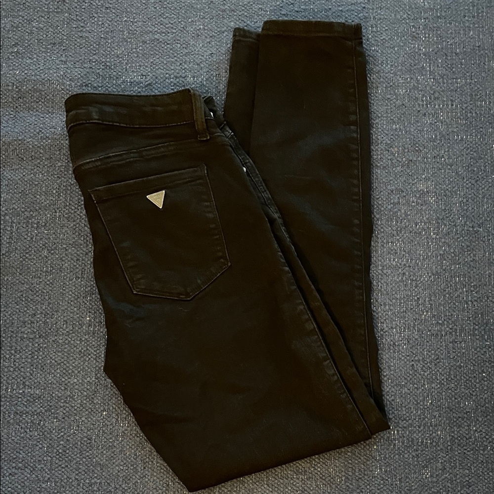 Guess Black Denim with Silver Logo